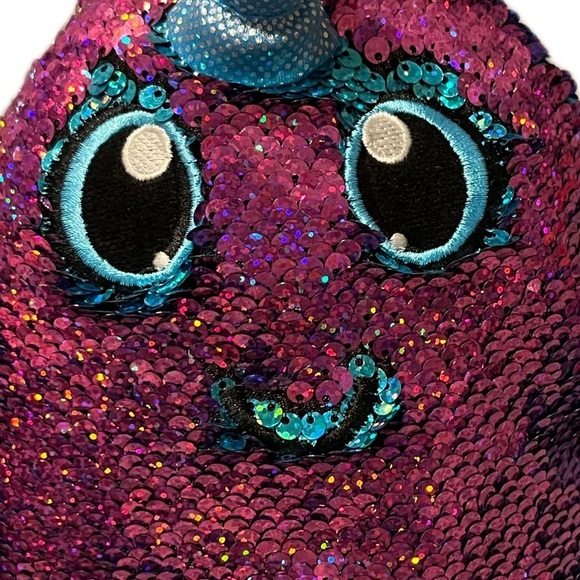 💜 Shimmeez Reversible Sequins Stuffy | Arlo Narwhal | Purple & Blue | NWT - Picture 6 of 10